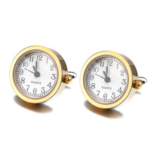 gold clock cufflink gift for dad,luxury metal copper cuff links mens cufflinks custom